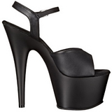 Black Leatherette 18 cm ADORE-709 Platform High Heels Shoes