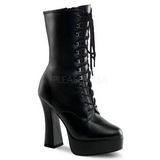 Black Matte 13 cm Pleaser ELECTRA-1020 Platform Ankle Calf Boots