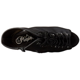 Black Matte 15,5 cm DELIGHT-1016 Open Toe Platform Ankle Calf Boots