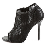 Black Mesh 13 cm AMUSE-56 High Heeled Evening Pumps Shoes