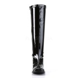 Black Patent 7,5 cm GOGO-300WC knee high womens boots with wide calf