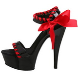 Black Red Shiny 15 cm DELIGHT-615 High Heels Stiletto Shoes