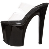 Black Transparent 20 cm XTREME-802 Plateau Women Mules Shoes