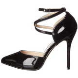 Black Varnish 13 cm AMUSE-25 High Heeled Evening Pumps Shoes