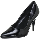 Black Varnished 10 cm VANITY-420 pointed toe pumps high heels