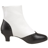 Black White 5 cm FLORA-1023 Ankle Calf Boots Women