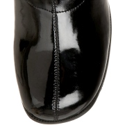 Black boots block heel 5 cm - 70s years style hippie disco gogo under kneeboots patent leather