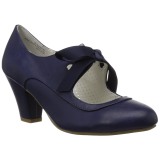 Blue 6,5 cm WIGGLE-32 retro vintage cuben heels maryjane pumps