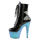 Blue glitter 18 cm Pleaser ADORE-1020LG Pole dancing ankle boots