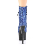 Blue glitter 18 cm Pleaser ADORE-1020MG Pole dancing ankle boots