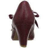 Burgundy 6,5 cm WIGGLE-32 retro vintage cuben heels maryjane pumps