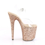 Copper Glitter 20 cm FLAMINGO-808LG Platform High Heeled Sandal Shoes