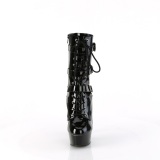 DELIGHT-1043 - 15 cm platform h�yh�lte boots lakk svarte
