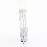 DELIGHT - 15 cm pleaser h�ye h�ler boots strass transparent