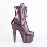 Eggplant glitter plat�boots kvinners 18 cm h�yh�lte boots