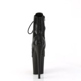 FLAMINGO-1020RS 20 cm pleaser h�ye h�ler boots strass svart
