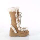 Fuskepels 7 cm CUBBY-311 lolita damest�vler med plat� i brun