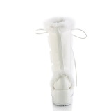 Fuskepels 7 cm CUBBY-311 lolita damest�vler med plat� i hvit