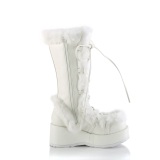Fuskepels 7 cm CUBBY-311 lolita damest�vler med plat� i hvit