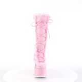 Fuskepels blokkh�l goth 13 cm chunky h�ye h�ler plat�st�vler rosa