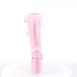 Fuskepels blokkh�l goth 13 cm chunky h�ye h�ler plat�st�vler rosa