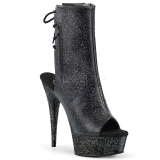 Glitter 15 cm DELIGHT-1018MMG peep toe ankle boots womens
