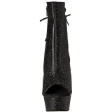 Glitter 15 cm DELIGHT-1018MMG peep toe ankle boots womens