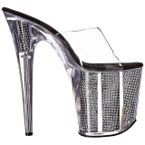 Gray Rhinestone 20 cm FLAMINGO-801SRS womens mules shoes