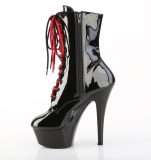 KISS-1020 - 15 cm platform h�yh�lte boots lakk svarte