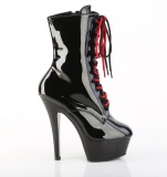 KISS-1020 - 15 cm platform h�yh�lte boots lakk svarte