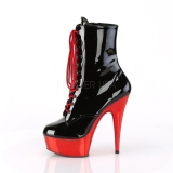 Lakkl�r 15,5 cm DELIGHT-1020 r�d krom plat� ankel h�ye st�vler