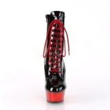 Lakkl�r 15,5 cm DELIGHT-1020 r�d krom plat� ankel h�ye st�vler