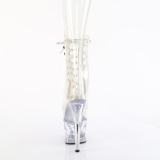 MOON1021C - 18 cm pleaser h�ye h�ler boots strass transparent