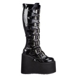 Patent 14 cm SWING-815 buckle boots - alternative boots platform black