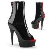 Patent 15 cm DELIGHT-1025 peep toe ankle boots womens