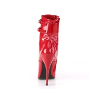 Patent 15 cm DOMINA-1023 Red ankle boots high heels