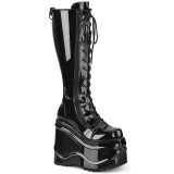 Patent 15 cm WAVE-200 demonia knee boots wedges platform