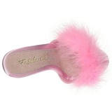 Pink 13 cm POISE-501F marabou fjær høye sko mules