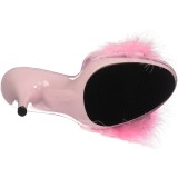Pink 13 cm POISE-501F marabou fj�r h�ye sko mules