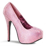 Pink Rhinestone 14,5 cm Burlesque TEEZE-06R Platform Pumps Women Shoes