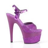 Purple 18 cm ADORE-709-2G glitter platform sandals shoes