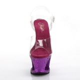 Purple 18 cm MOON-708LG glitter platform high heels shoes