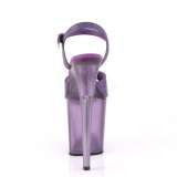 Purple 20 cm FLAMINGO-809T Acrylic platform high heels shoes