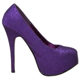Purple Glitter 14,5 cm Burlesque TEEZE-31G Platform Pumps Shoes