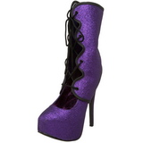 Purple Glitter 14,5 cm Burlesque TEEZE-31G Platform Pumps Shoes