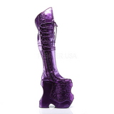 Purple Glitter 22 cm FABULOUS-3035 Thigh High Boots for Drag Queen
