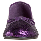 Purple STAR-16G glitter flat ballerinas womens shoes