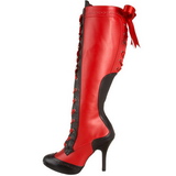 Red 11,5 cm TEMPT-126 High Heeled Lace Up Boots