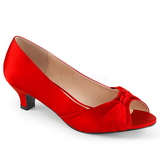 Red Satin 5 cm FAB-422 big size pumps shoes