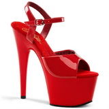 Red Shiny 18 cm ADORE-709 High Heels Platform